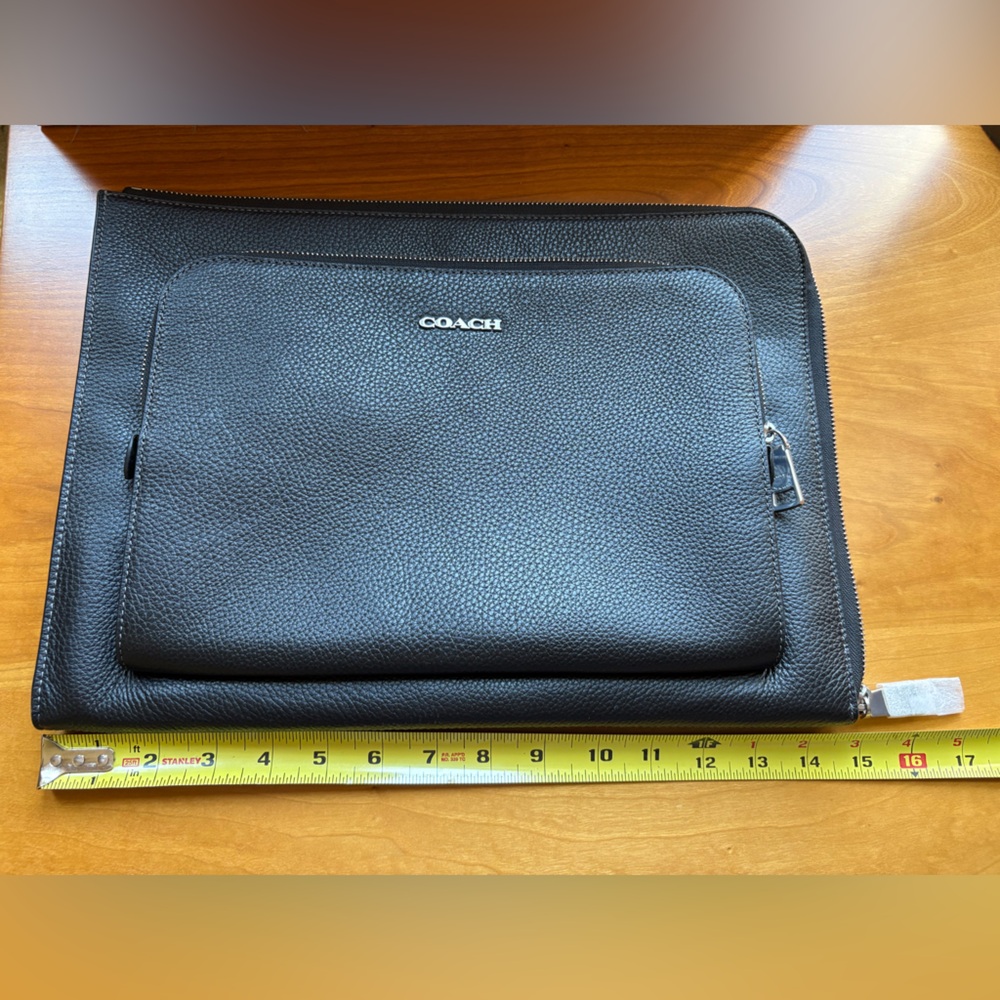 Coach Black Leather Laptop Case